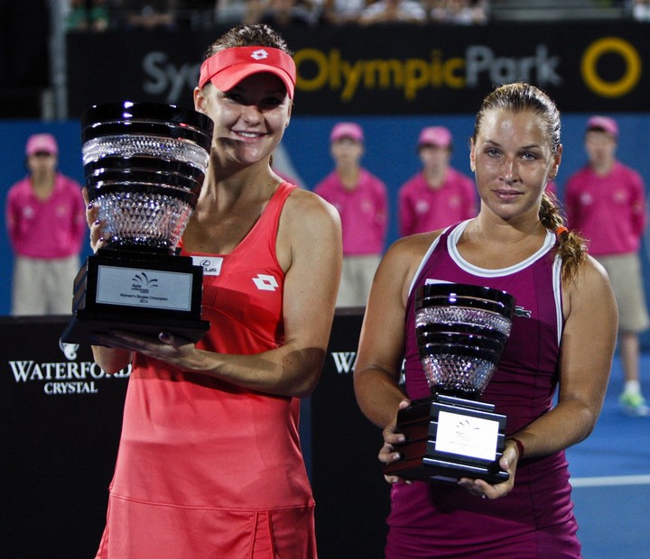 Dominika Cibulková a Agnieszka Radwańska Sydney 2013